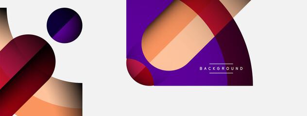 Trendy shapes, color minimal design composition, lines and shadows for wallpaper banner background or landing page