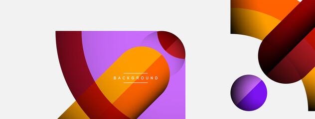 Geometric abstract background. Round shapes, circles, lines composition for wallpaper banner background or landing page