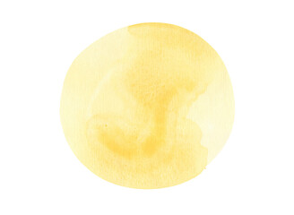 Modern yellow watercolor painted hand draw stain isolated on white paper texture background - 469623703