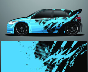 Rally car decal graphic wrap vector, abstract background