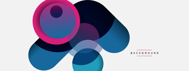 Vector round shapes circles minimal geometric background. Vector illustration for wallpaper banner background or landing page