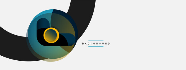 Vector round shapes circles minimal geometric background. Vector illustration for wallpaper banner background or landing page