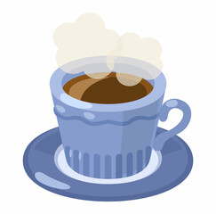 青いマグカップに入ったホットコーヒー