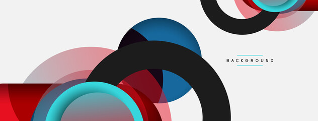 Creative geometric wallpaper. Minimal abstract background. Circles composition vector illustration for wallpaper banner background or landing page