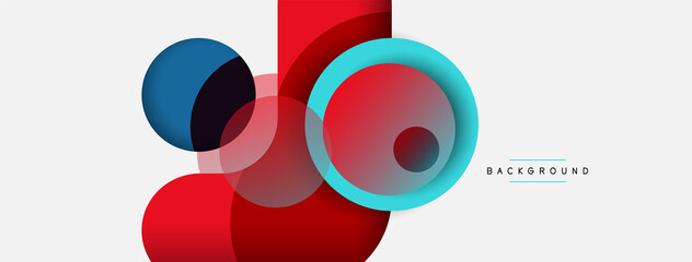 Vector round shapes circles minimal geometric background. Vector illustration for wallpaper banner background or landing page
