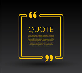 Quote speech bubble, text in brackets, frame