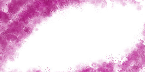紫の水彩フレームイラスト