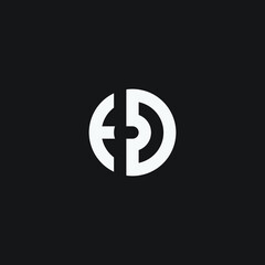 Initial ED letter monogram design logo template.