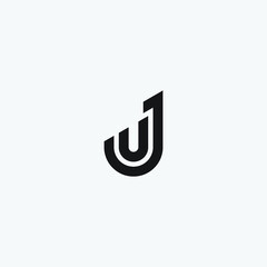 Initial UJ letter monogram design logo template.