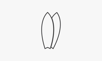 line icon surfboards isolated white background.