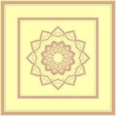 scarf pattern design . Geometric ornament with frame, border. Bandanna, shawl, scarf, tablecloth design for textile fabric print 