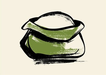 A bag of sugar. Or a bag of earth. Illustration in the style of a careless sketch. Vector.