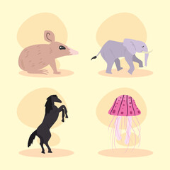 four cute animals