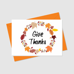 Give thanks tag, thanksgiving card