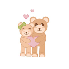 Obraz na płótnie Canvas Cute bear cartoon vector illustration, cute animal,lovely teddy.