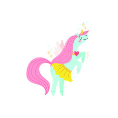Obraz na płótnie Canvas Cute unicorn card template vector illustration