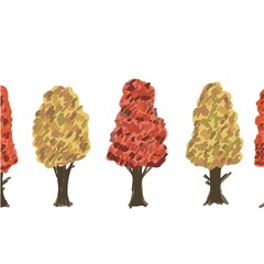 秋の街路樹イラスト