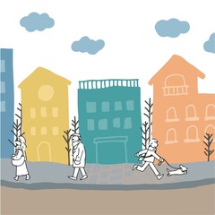 街並みのイラスト