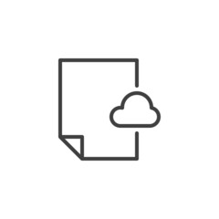 Document file cloud line icon