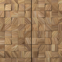 3d illustration of wooden wall panel. Abstract pattern