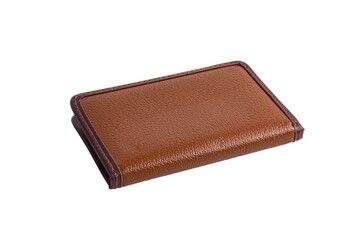 Stylish small wallet for money or banking cards solated on white.