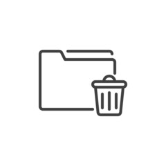 Delete folder file line icon
