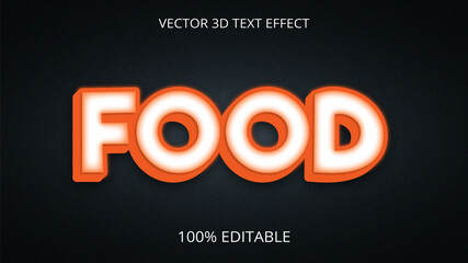 Food 3d text effect design 