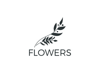 Abstract and minimalist flowers logo design template for boutique. 