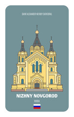 Fototapeta premium Saint Alexander Nevsky Cathedral in Nizhny Novgorod, Russia