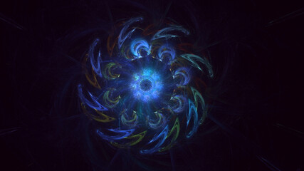 3D rendering abstract round light background