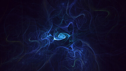 3D rendering abstract blue fractal light background