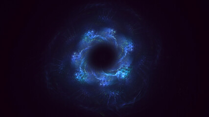 3D rendering abstract multicolor fractal light background