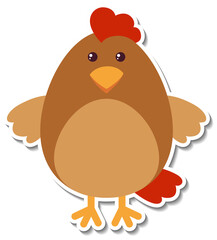 Chubby chicken animal cartoon sticker