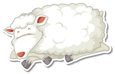A sheep farm animal cartoon sticker
