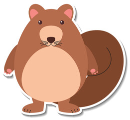 Chubby squirrel animal cartoon sticker