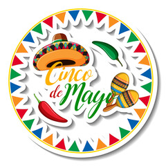 Fototapeta premium Cinco de Mayo badge sticker