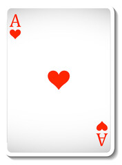 Ace of Hearts Playing Card Isolated