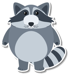Chubby raccoon animal cartoon sticker