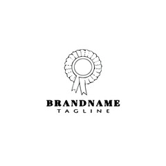 creative cockade with ribbon logo cartoon icon flat template black isolated vector illustration