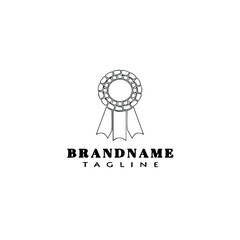 Fototapeta premium creative cockade with ribbon logo cartoon icon design template black isolated flat illustration