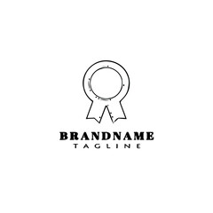 cockade with ribbon logo cartoon icon design template style isolated vector illustration