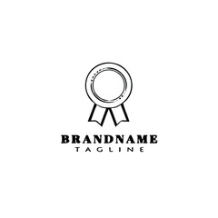 cockade with ribbon logo cartoon icon design template unique isolated vector illustration