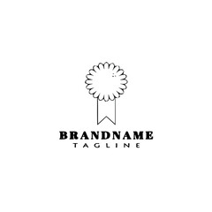 Fototapeta premium cockade with ribbon logo cartoon icon design template black isolated vector symbol