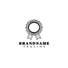 cockade with ribbon logo cartoon icon design template black isolated vector creative