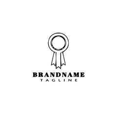 cockade with ribbon logo cartoon icon design template black isolated simple illustration