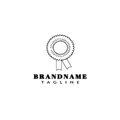 cockade with ribbon logo cartoon icon design template black cute vector illustration