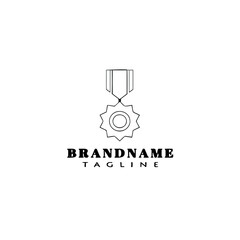 creative cockade with ribbon logo cartoon icon design template black isolated vector unique