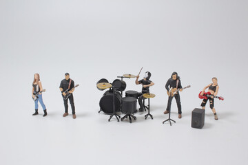 A Live Concert,  mini of figure Rock band in action