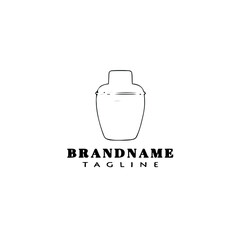 symbol cocktail shaker logo cartoon design icon template black isolated vector illustration