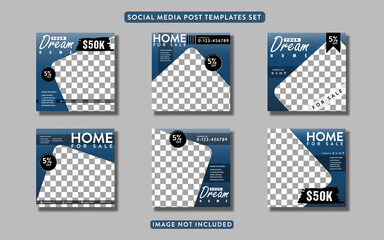 home sale or rent social media post template set